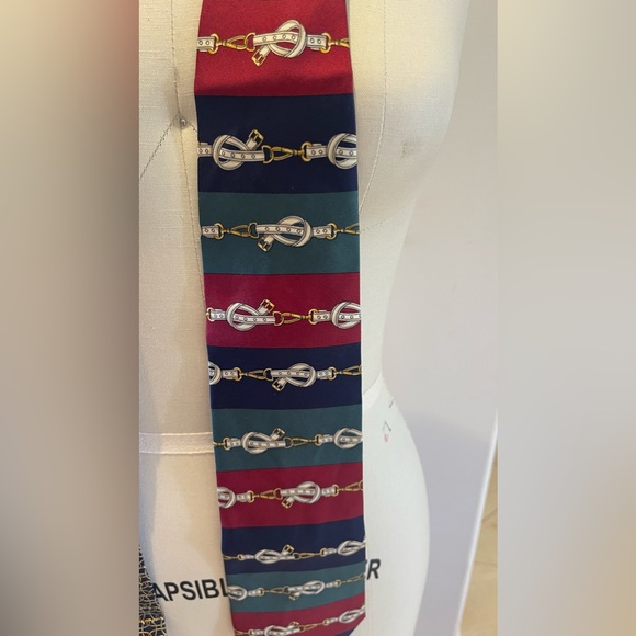 Vintage Paolo designs by Paolo Gucci green/red/blue with horse but logo necktie - Picture 1 of 4